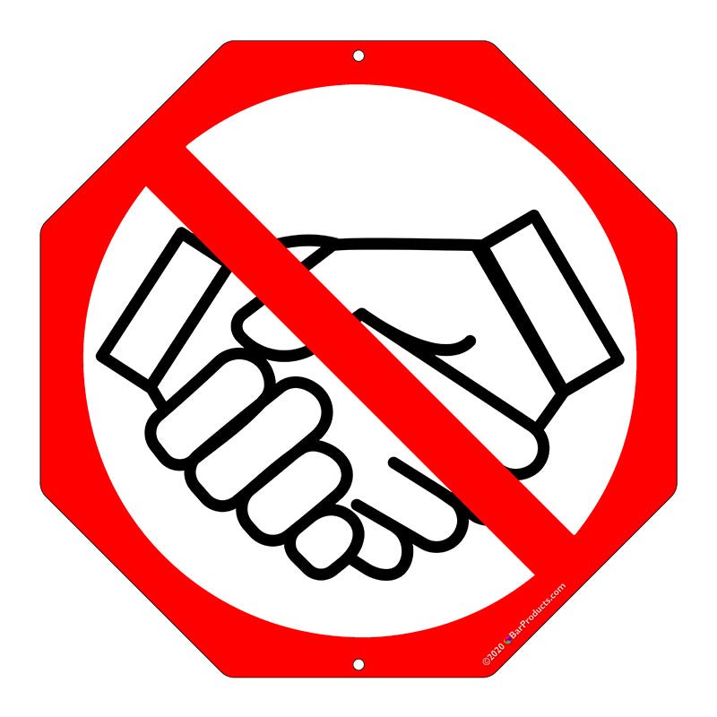 Octagon Metal Kolorcoat™ Sign - No Hand Shaking - Bar Products — Bar ...