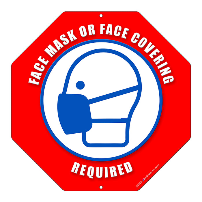 Octagon Metal Kolorcoat™ Sign - Face Mask