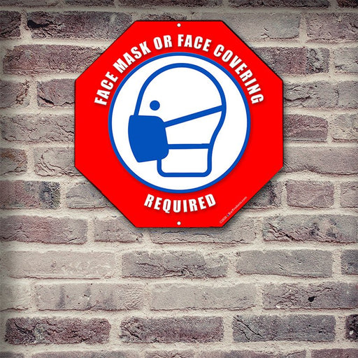 Octagon Metal Kolorcoat™ Sign - Face Mask