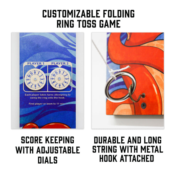 Customizable Wall Mounted Folding Ring Toss - Octopus