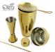 Olea™ Bar Set - Gold Plated - 4 Piece (Bar Spoon Tip Option)