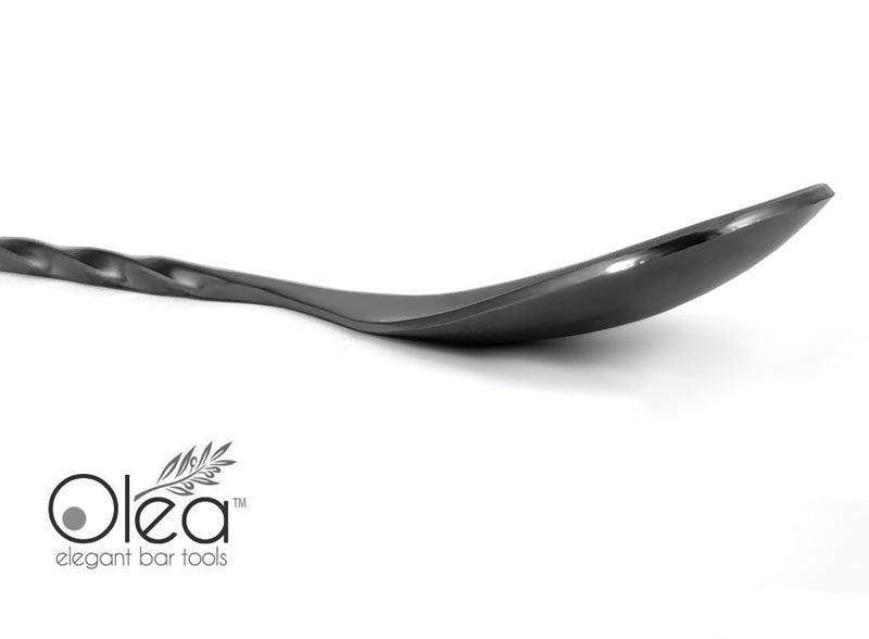 Olea™ Gunmetal Plated Bar Spoon - Bent Tip - 30cm Length
