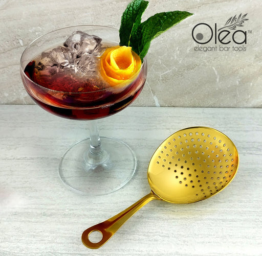 Olea™ Julep Cocktail Strainer - Gold Plated 