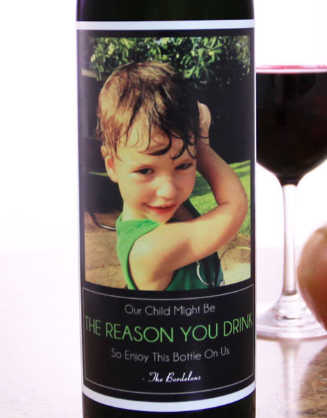 Add Your Name The Reason You Drink Wine Label - Large