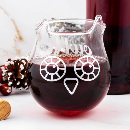Stemless Wine Glass - The Owl - 14 ounce