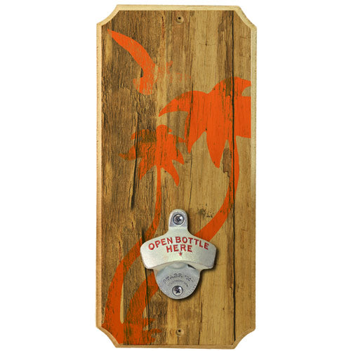 Palm Tree Bird - Wall Mounted Wood Plaque Bottle Opener