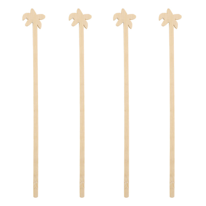 BarConic® Bamboo Palm Tree Swizzle Sticks - 100 pack