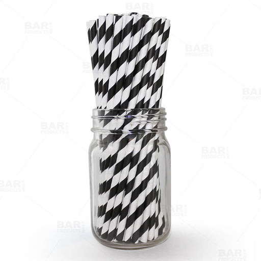 BarConic Reusable Polypropylene Straws - 50 Pack Black 250mm