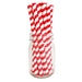 BarConic® "Eco-Friendly" Jumbo Paper Straws - 7 3/4" Red Stripe - 100 pack