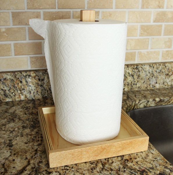 Natural Wooden Paper Towel Holder