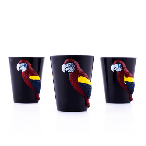 Plastic Parrot Luau Shot Glasses - Set of 3