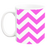 Custom Coffee Mug - Pink Chevron - 11 ounce
