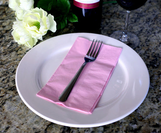 BarConic® 15” x 17” 2-PLY Colored Paper Dinner Napkins – PINK
