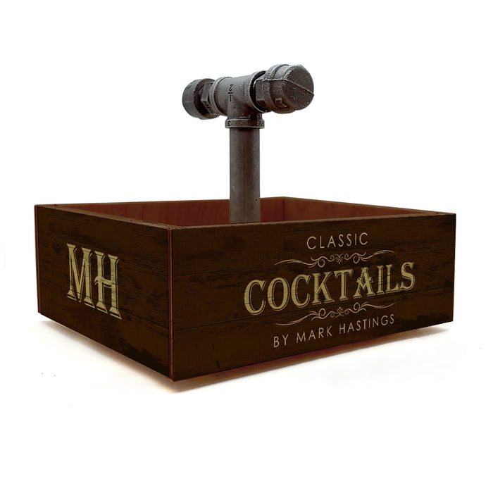 CUSTOM Box Caddy with Industrial Pipe - Classic Cocktail Design