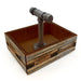 Box Caddy with Industrial Pipe Handle - Wood Plank Design