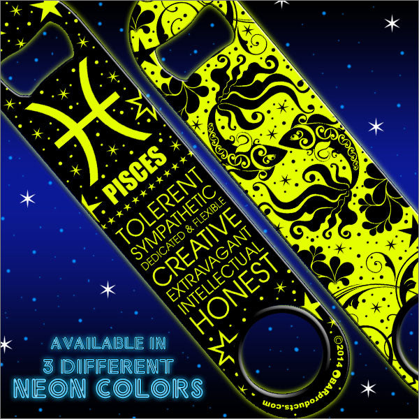 Kolorcoat™ Zodiac Speed Bottle Opener - NEON YELLOW - PISCES
