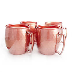 Moscow Mule Copper Mugs with Handles (4-Pack) 1 Shot Glass Classic Drinking  Cup Set Home