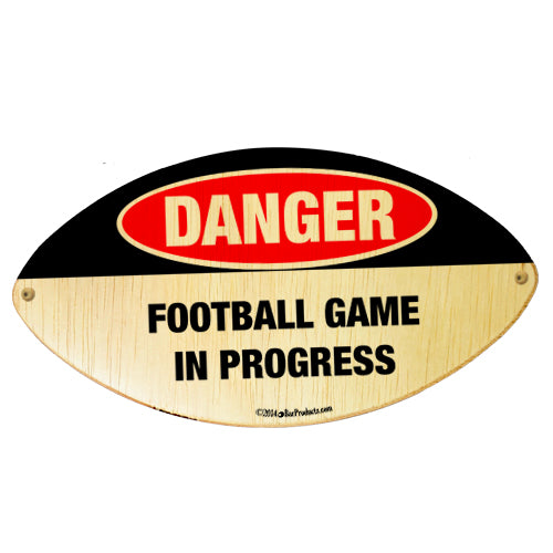 Danger - Football Shaped Wall Plaque