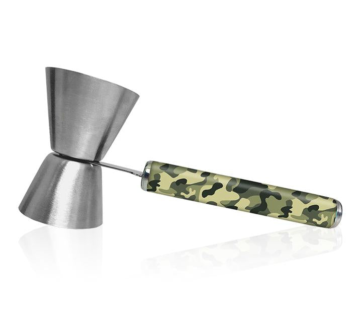 Jigger with Printed Handle Design - Camouflage - .75oz x 1.25oz