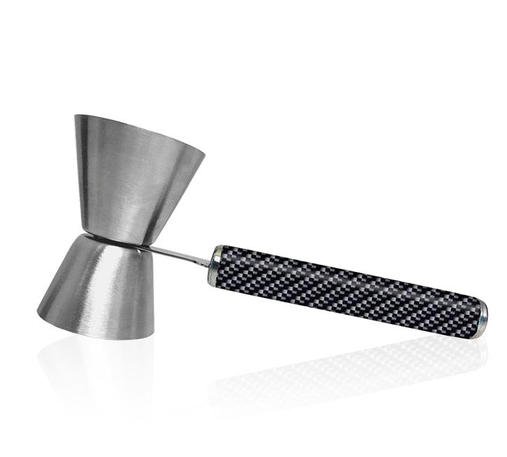 Jigger with Printed Handle Design - Carbon Fiber - .75oz x 1.25oz - Bar ...