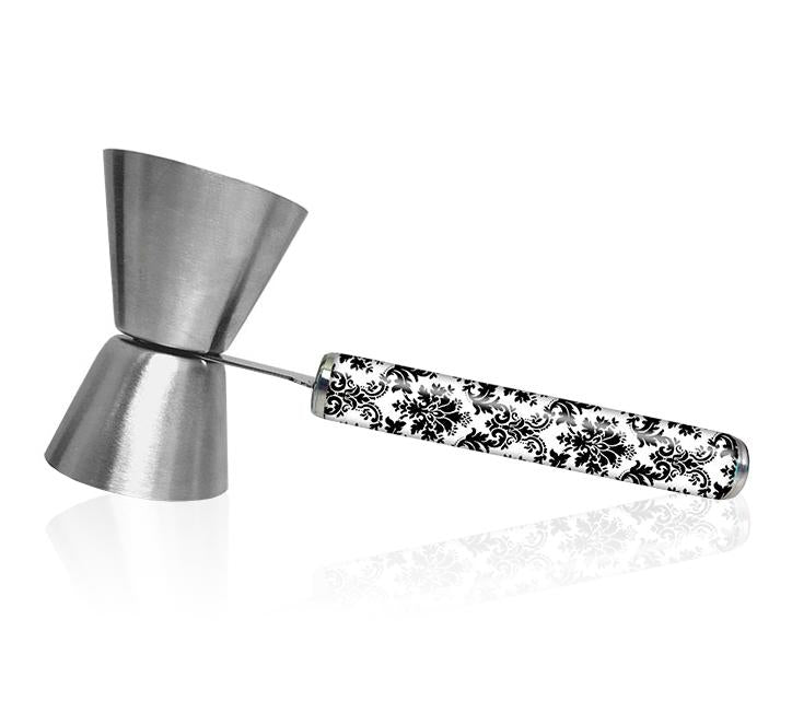 Jigger with Printed Handle Design - Damask - .75oz x 1.25oz - Bar ...