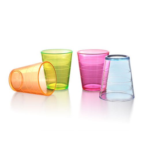 BarConic 2oz Thick Assorted Plastic Shot Glass 24 Sleeves of 12