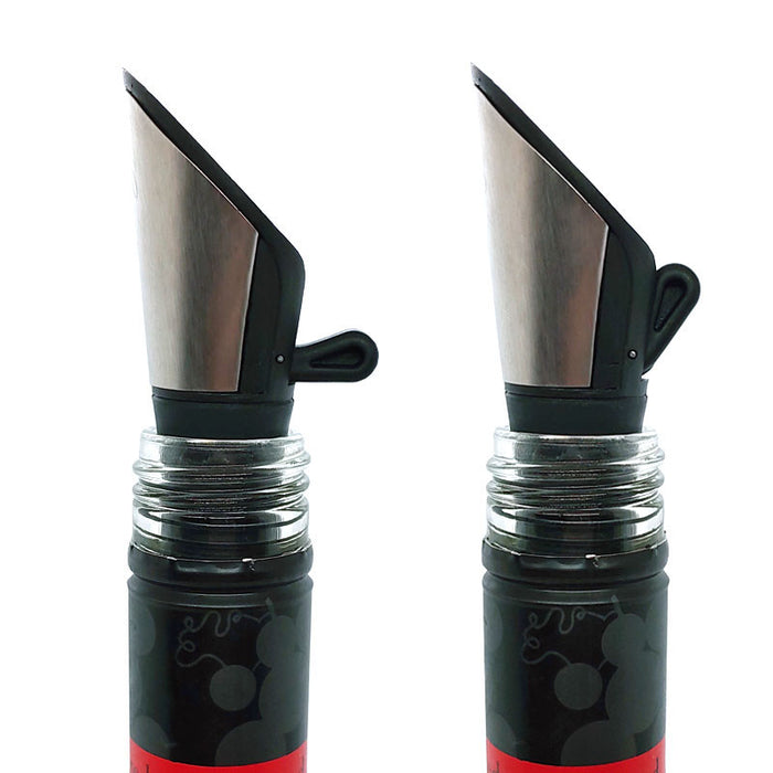 Wine Pourer and Stopper - Stainless Steel - Set of 2