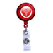 Red - Medical Heart Symbol Translucent Plastic Badge Reel