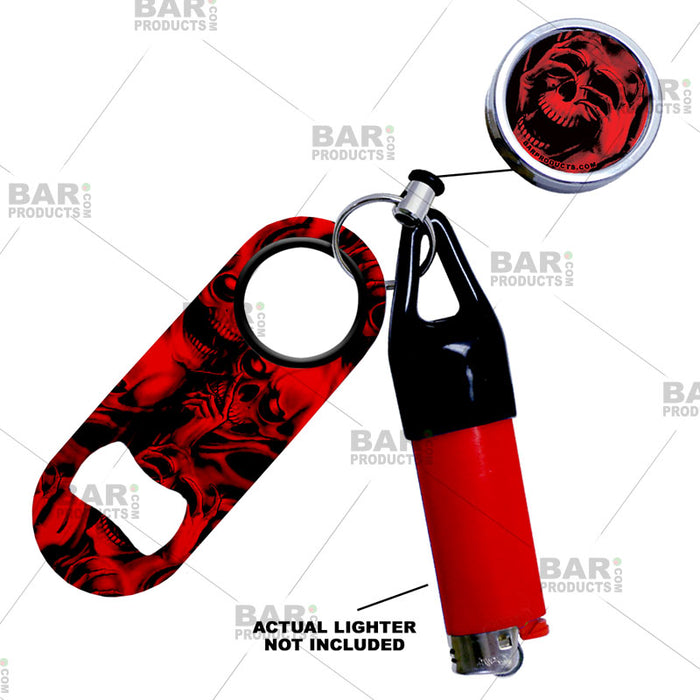 Kolorcoat™ Mini Opener, Reel and Lighter Leash® Clug SET - Evil Skulls —  Bar Products