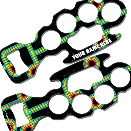 ADD YOUR NAME Knuckle Buster Bottle Opener - Abstract Retro