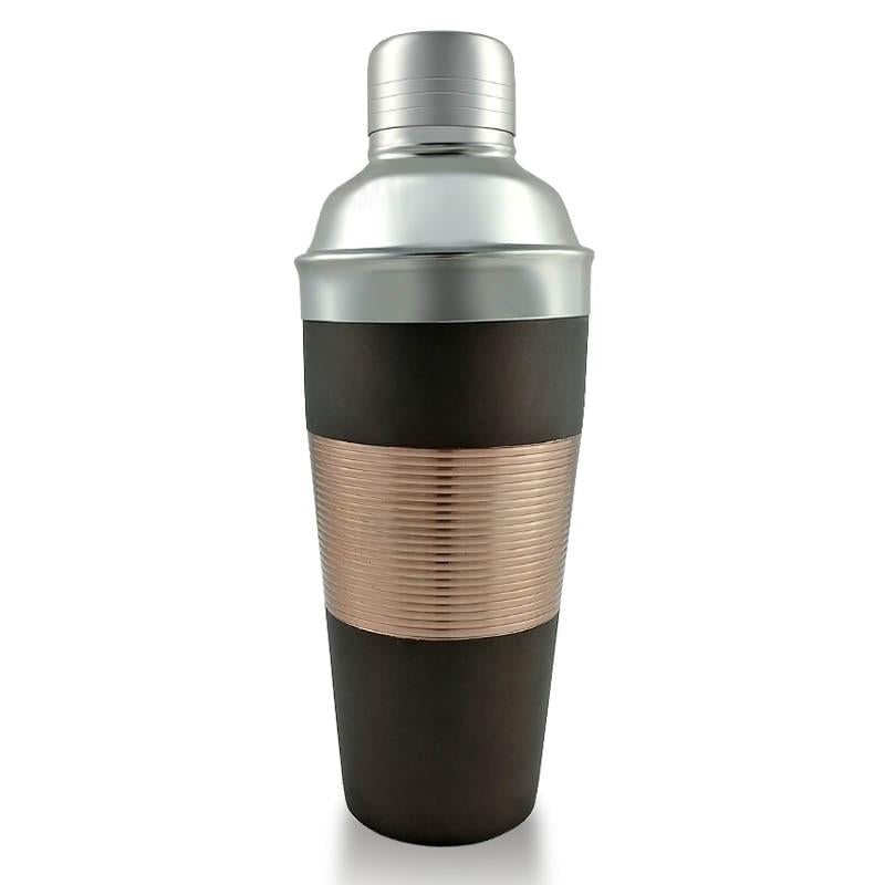 Nu Steel TG-CS-161CB Ribbed Cocktail Shaker, Copper Black Nickel Two Tone
