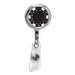 Black - Poker Chip Chrome Beveled ID Badge Reel