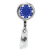 Blue - Poker Chip Chrome Beveled ID Badge Reel