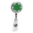 Green - Poker Chip Chrome Beveled ID Badge Reel