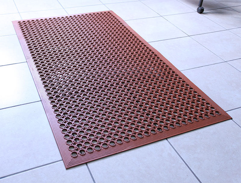 Rubber Floor Mat – Red 3' X 5' – Grease Resistant — Bar Products