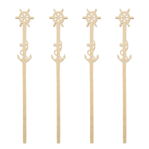 BarConic® Bamboo Sailor Swizzle Sticks - 100 pack