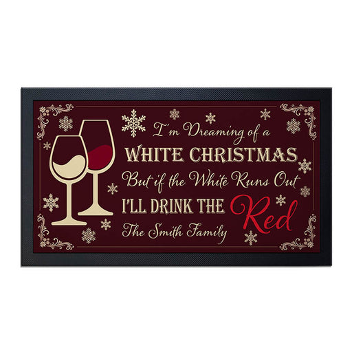 Custom Printed Bar Service Mat - White Christmas -  17.25" x 10"