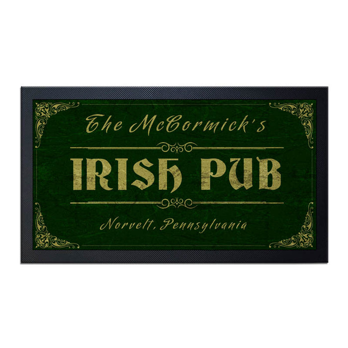 Custom Printed Bar Service Mat - Irish Pub - 17.25" x 10"