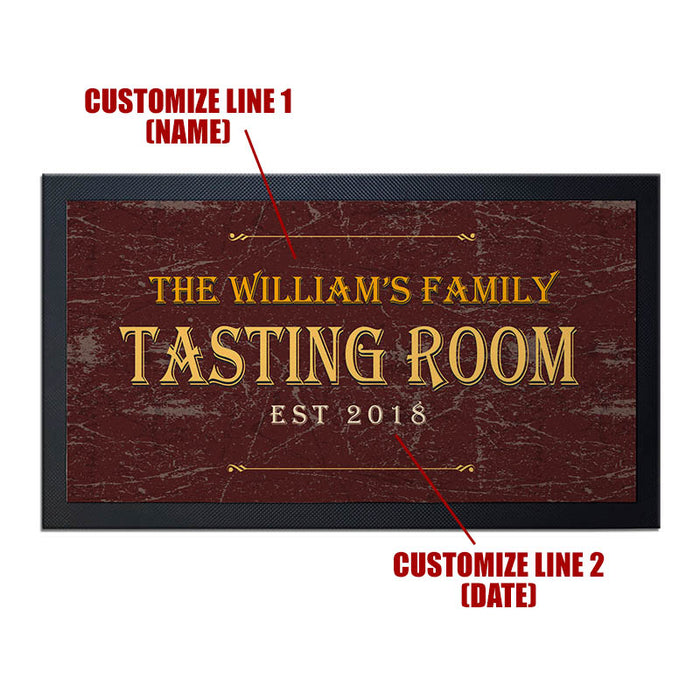 Custom Printed Bar Service Mat - Tasting Room - 17.25" x 10"