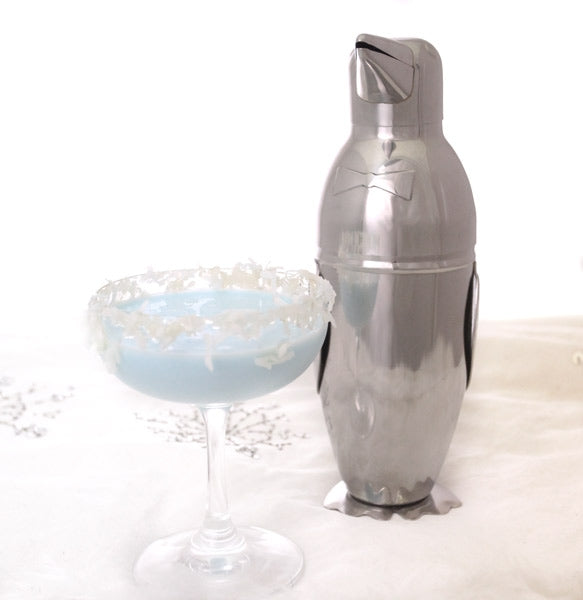 Elegant Cocktail Shaker Set With 2 x Handmade Martini Glasses
