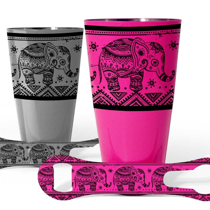 Printed Cocktail Shaker and V-Rod® Bar Set - Elephants - Color Options