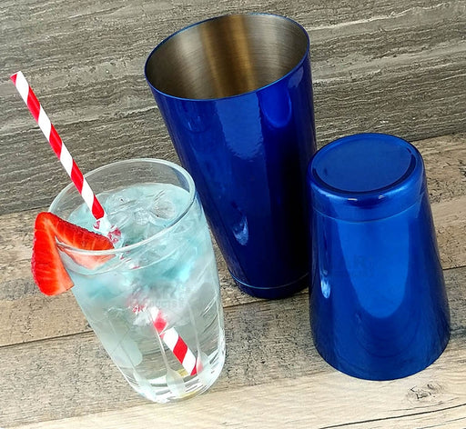BarConic® Cocktail Shaker Set - 28oz / 18oz Weighted Tins - Candy Blue