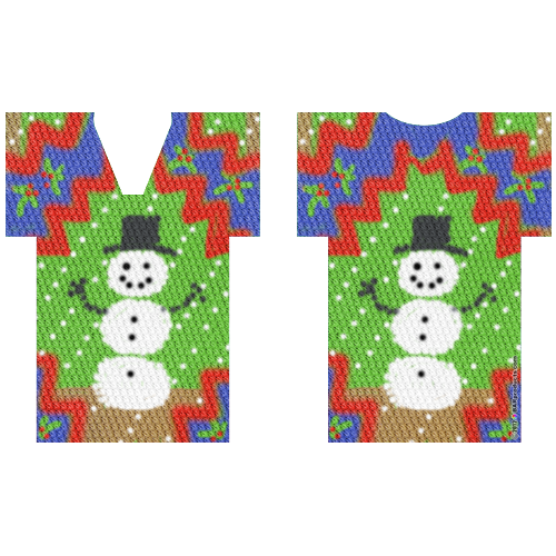 Kolorcoat™ T-Shirt Bottle Cooler - Snowman Ugly Sweater