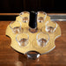 6-shooter shot glass flight board cylinder barrel walnut