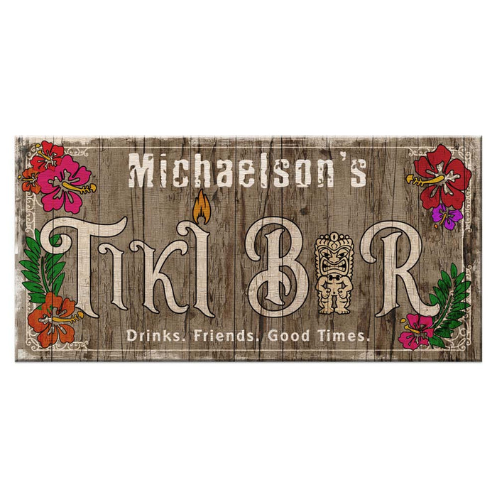 CUSTOMIZABLE Large Plank Sign - 11 3/4" x 23 3/4" - Tiki Multiple Color Options