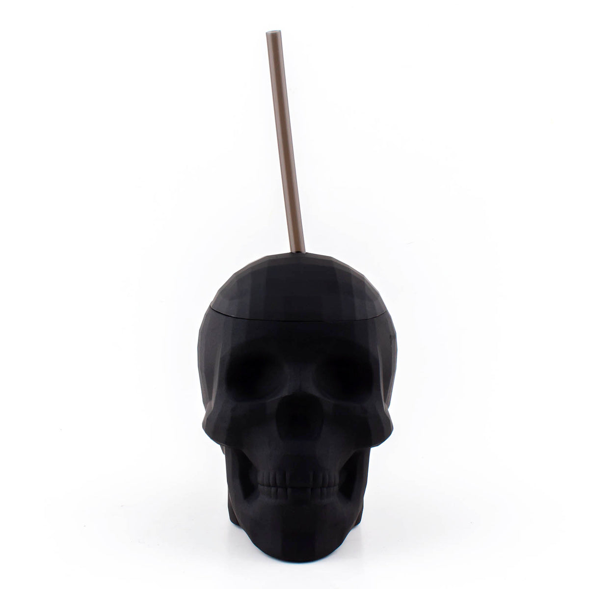 Skull Glass Cup With Straw. 5 3/4 Tall x 4 Wide Set of 2 NEW