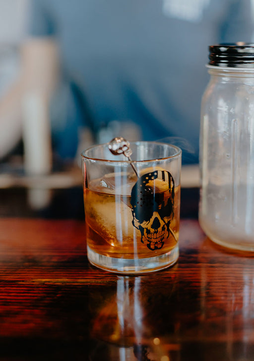 skull whiskey glass