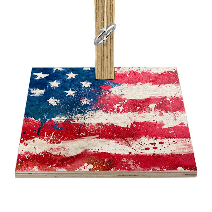 Small Tabletop Ring Toss Game - Grunge Flag