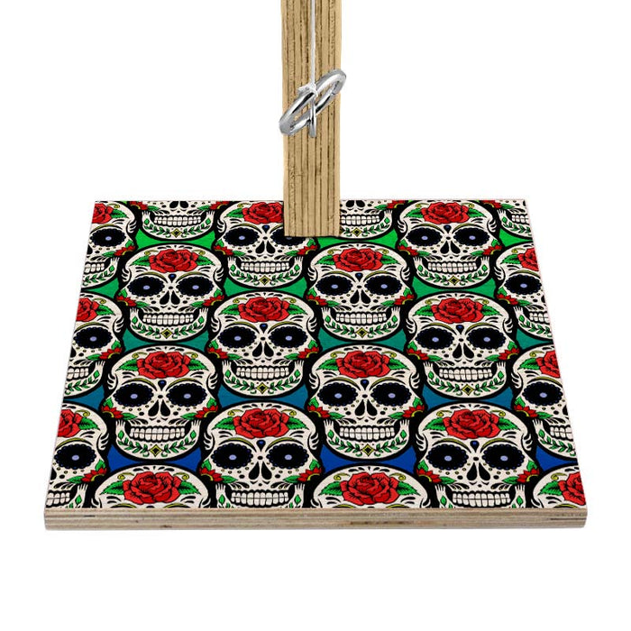Small Tabletop Ring Toss Game - Sugar Skulls - Multiple Color Options Green Blue
