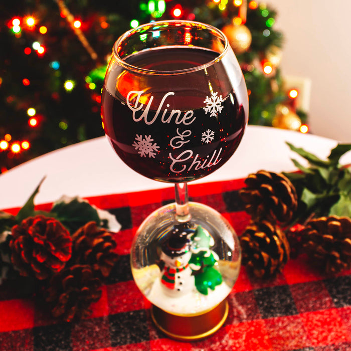 Snow Globe Wine Glass - Wine & Chill - 12 ounce